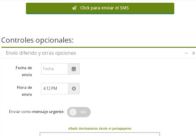 SMS programados y variables